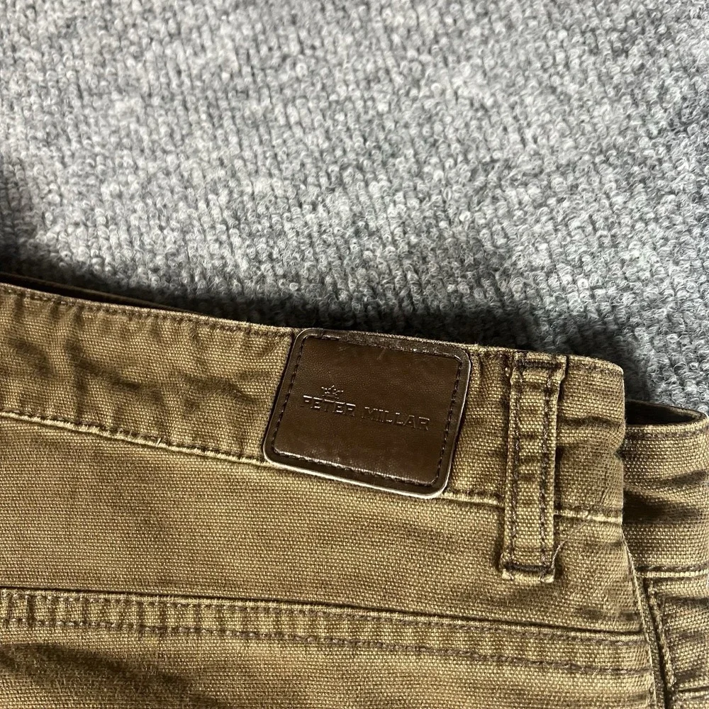 Peter Millar 5-Pocket‎ Pants Men 42 x 30 Brown Stretch Crown Vintage Canvas